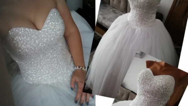 T21-Prinses Luxe Pailletten Bling Trouwjurk - Image 4