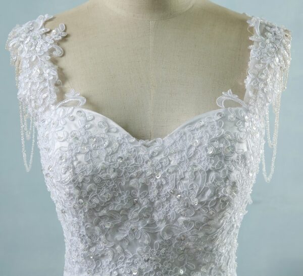 T12- Elegante Baljurk Trouwjurk/Kanten Appliques Kralen Bruidsjurk - Image 5
