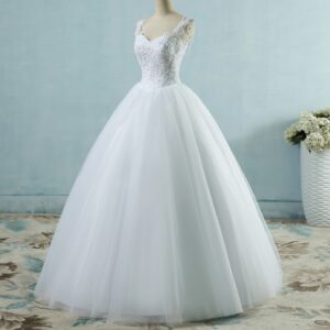 T12- Elegante Strapless Baljurk Trouwjurk/Kanten Appliques Kralen Bruidsjurk