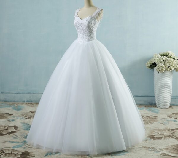 T12- Elegante Strapless Baljurk Trouwjurk/Kanten Appliques Kralen Bruidsjurk