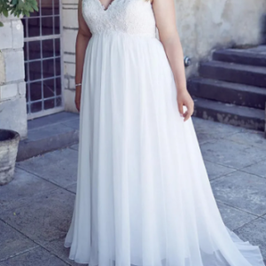 T22- Chiffon Applique Lace Trouwjurk