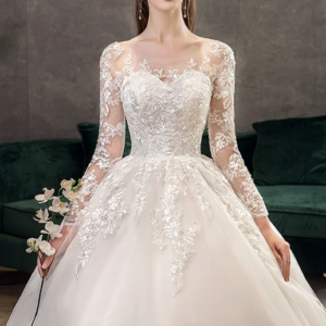 T25- Elegant Kant Prinses sweetheart Trouwjurk